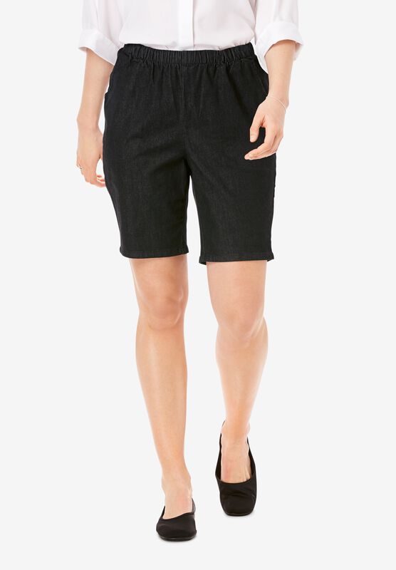 Woman Within Womens Plus Size Fineline Denim Short